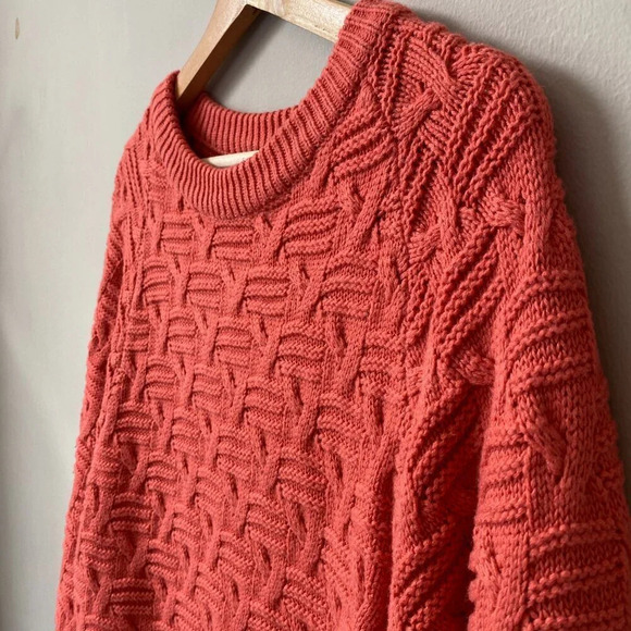 Vtg Paul Harris Women's Small 90s Acrylic Crewneck Knit Pullover Sweater Coral - Picture 10 of 16